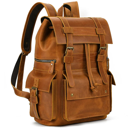 Vintage Brown Leather Backpack