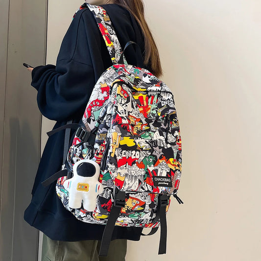 Harajuku Printed Backpack