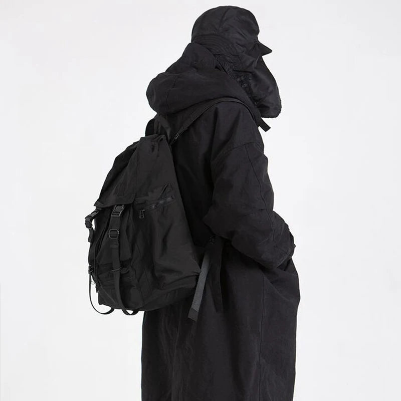 Vintage Drawstring Waterproof Nylon Backpack