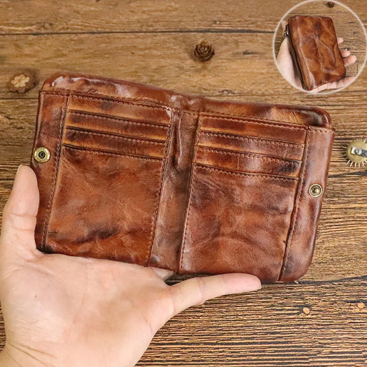 Vintage Leather Wallet with Coin Purse