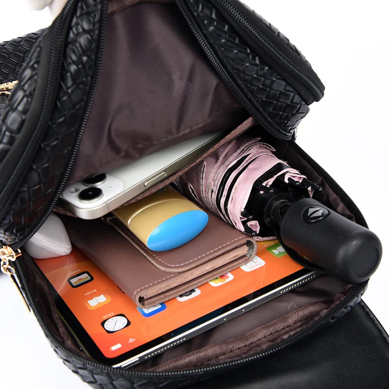 Vintage Shell Leather Women Backpack