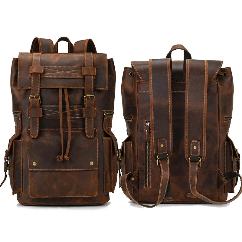 Vintage Brown Leather Backpack