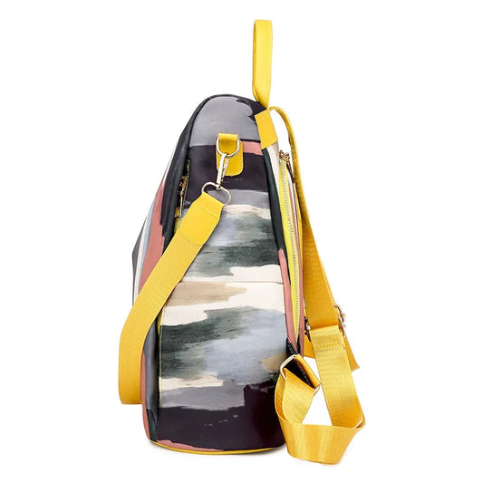 Anti-theft Panelled Color Backpack