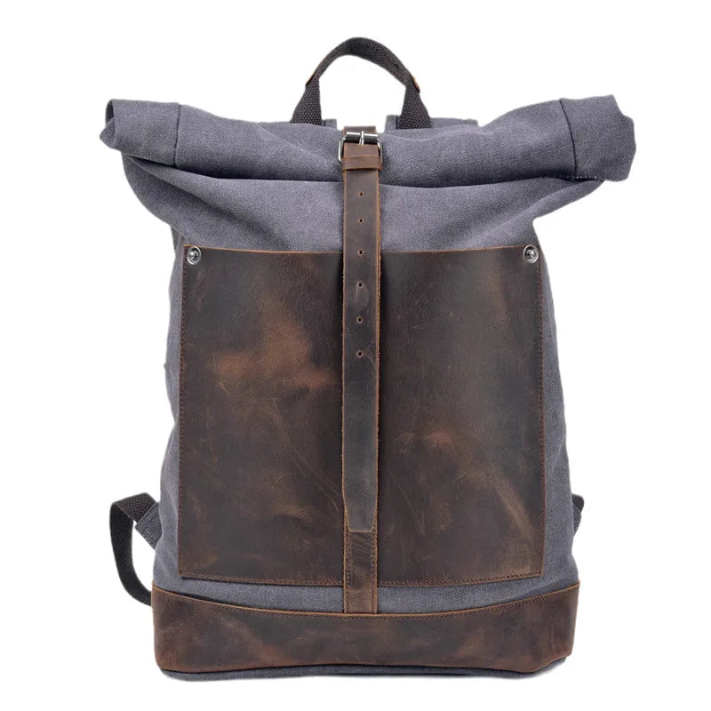 Men's Canvas Roll Top Backpack