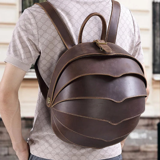 Retro Cowhide Leather Backpack