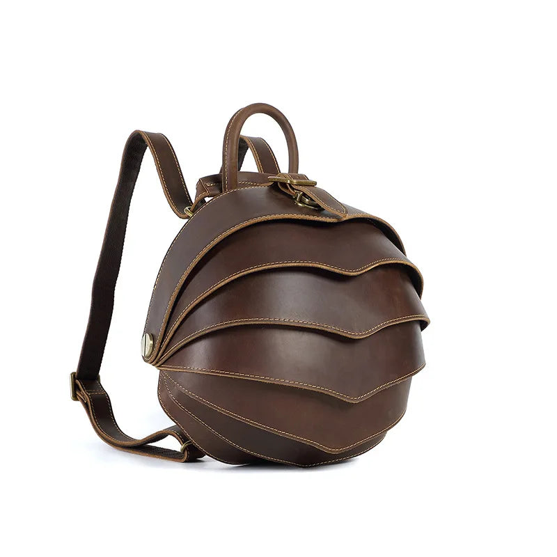 Retro Cowhide Leather Backpack
