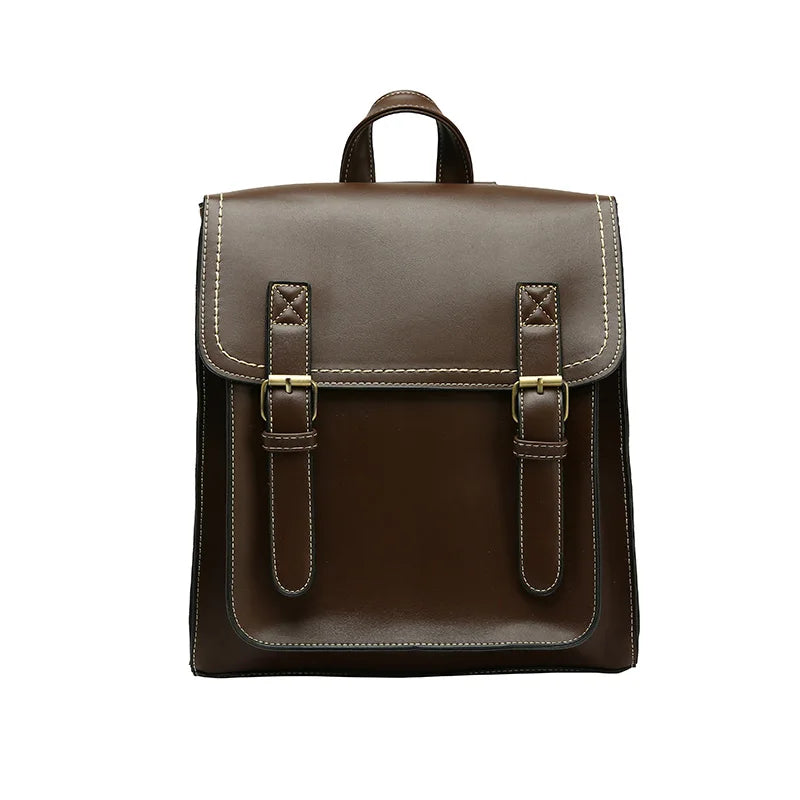 Classic Retro Leather Backpack