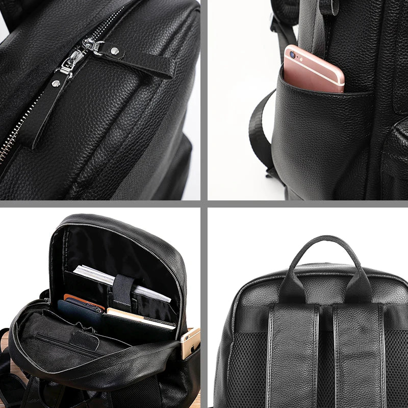15.6 inch Casual Leather Backpack