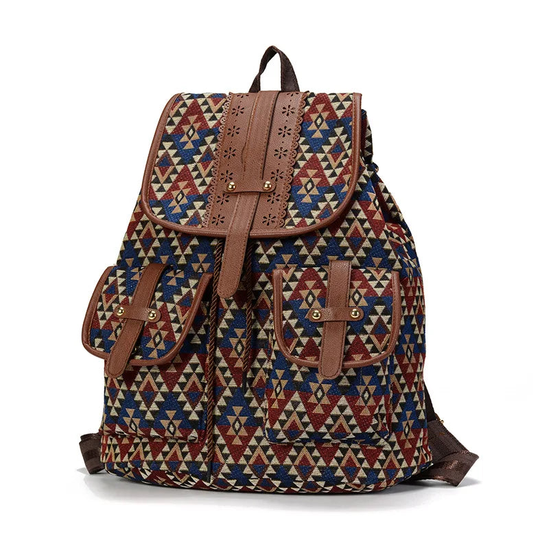 Vintage Ethnic Canvas Backpack