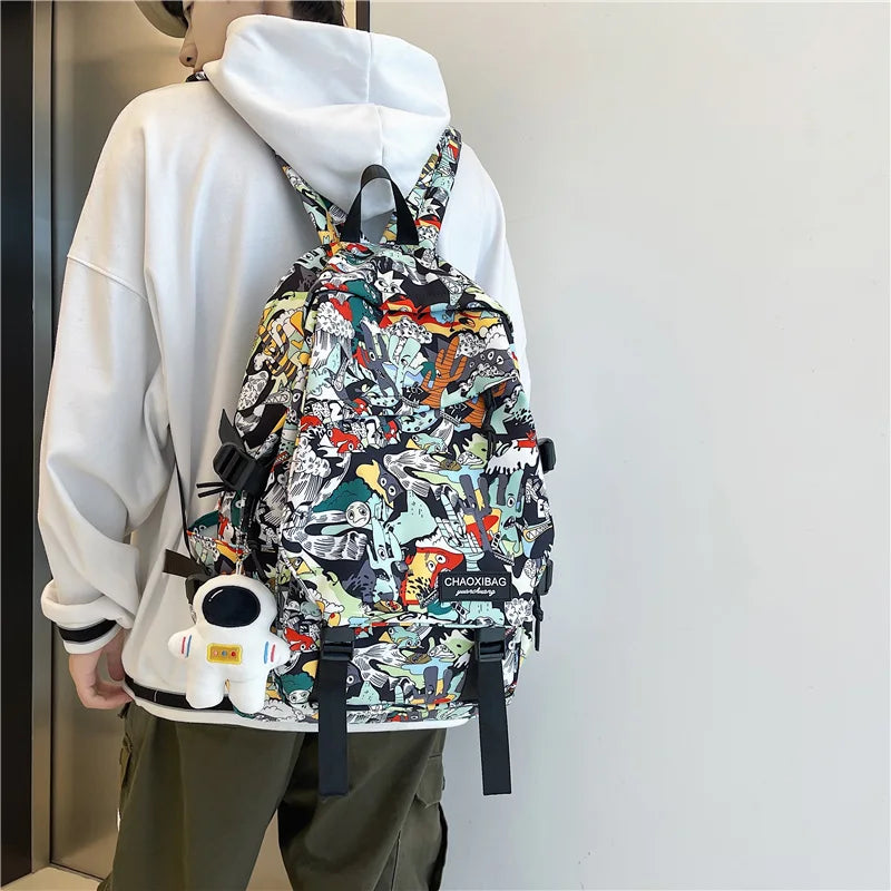 Harajuku Printed Backpack