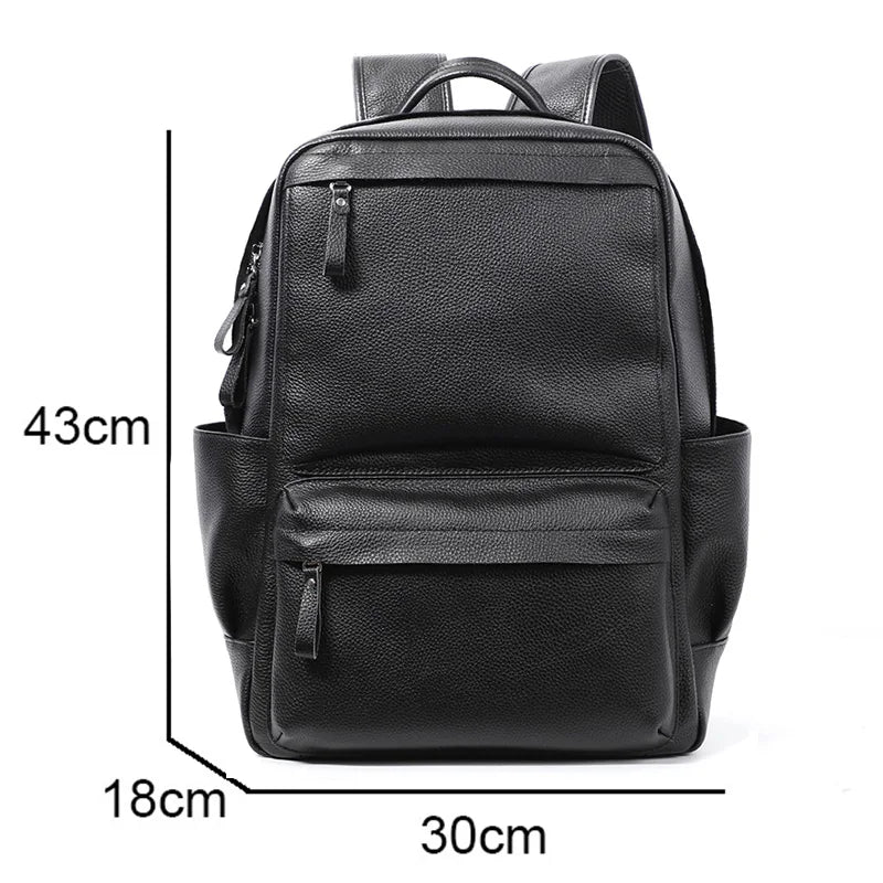15.6 inch Casual Leather Backpack