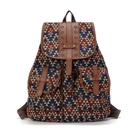 Vintage Ethnic Canvas Backpack