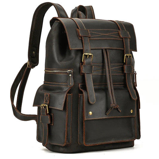 Vintage Brown Leather Backpack