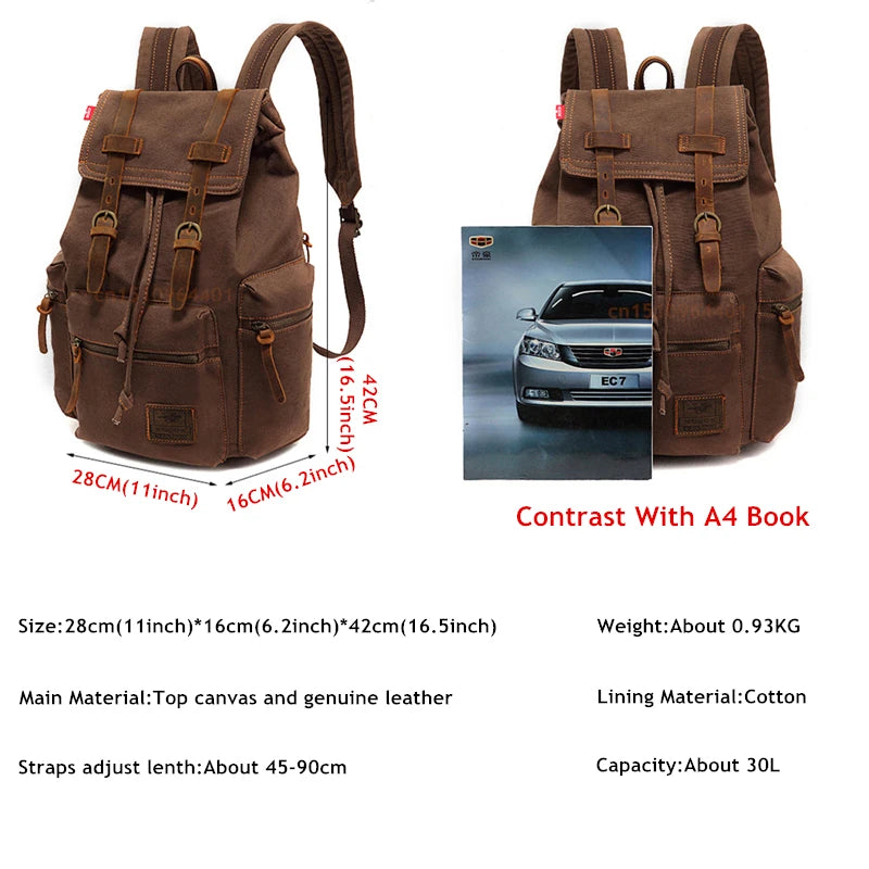 Men's Canvas Travel Backpack