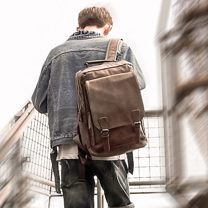 Luxury Leather School Backpack