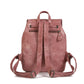Vintage Matte Leather Women Backpack