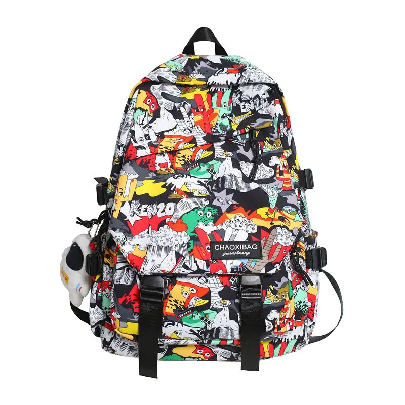 Harajuku Printed Backpack