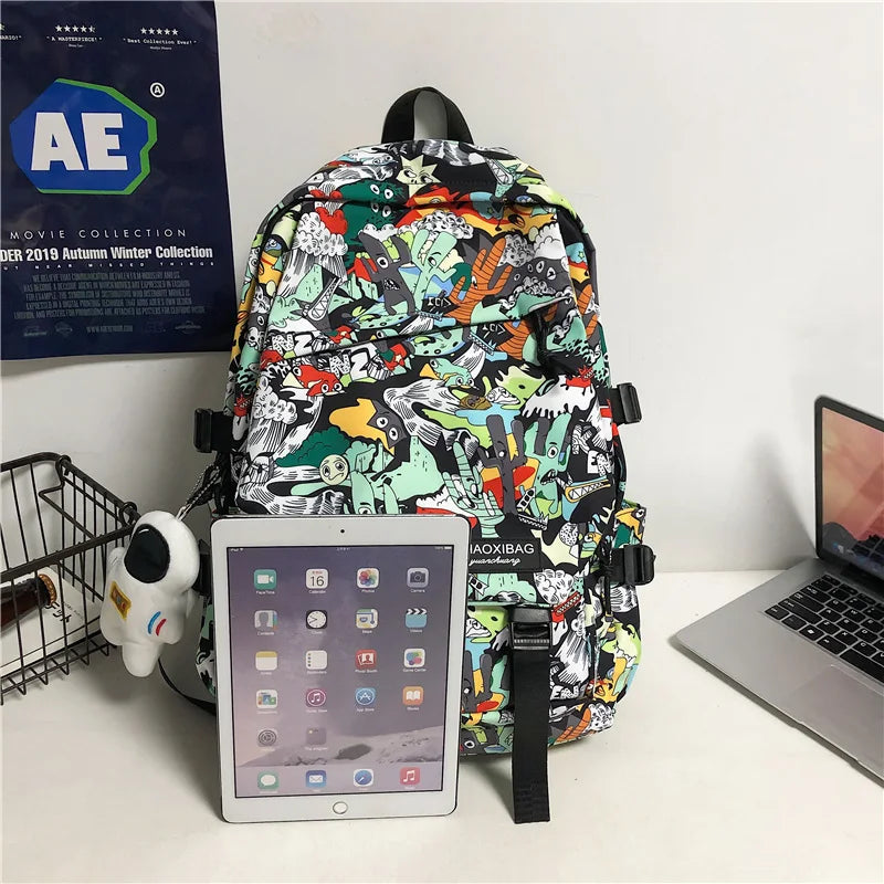 Harajuku Printed Backpack