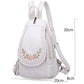 White Leather Backpack