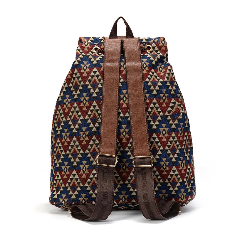 Vintage Ethnic Canvas Backpack