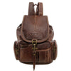 Classic Brown Leather Backpack with Large Capacity