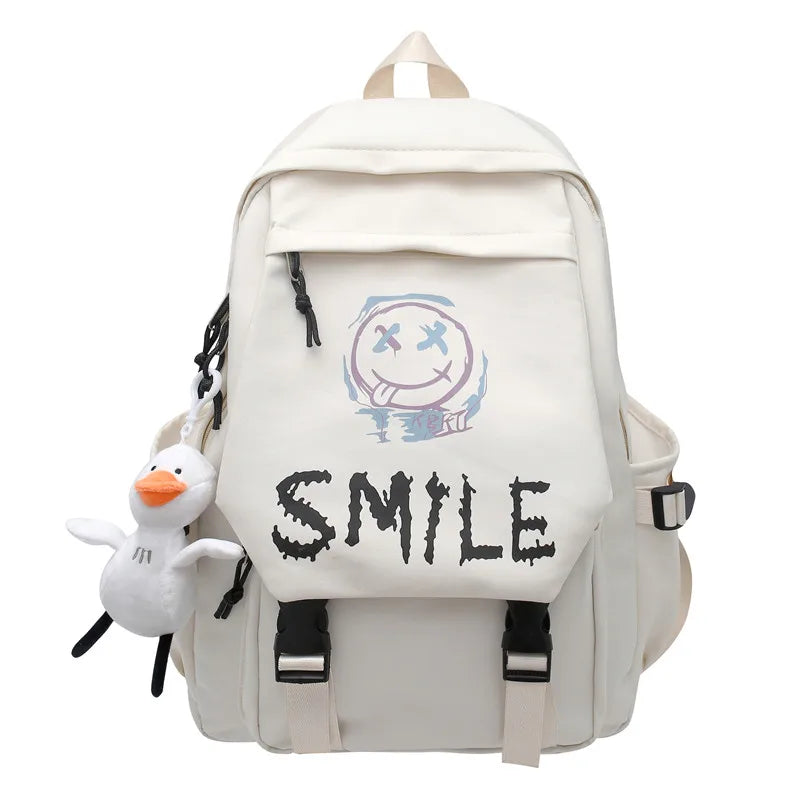 Kawaii Preppy Nylon Backpack for Stylish Student