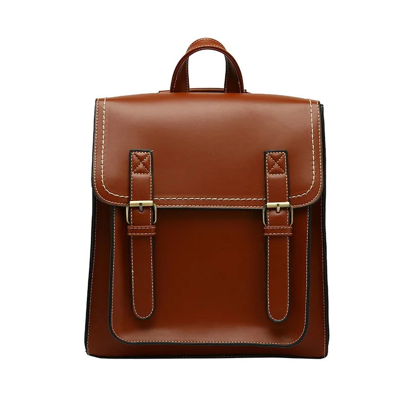Classic Retro Leather Backpack