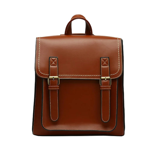 Classic Retro Leather Backpack