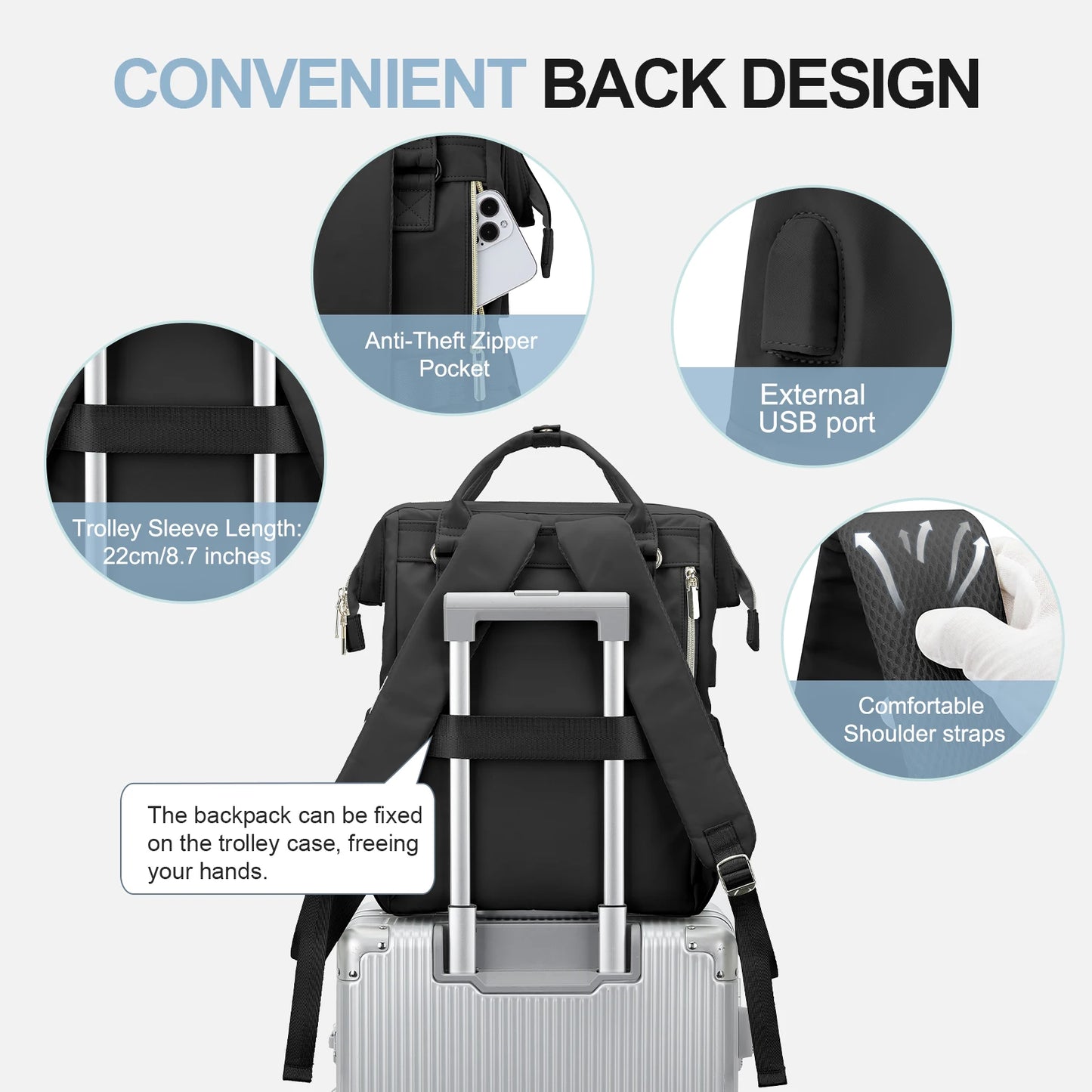 Stylish Women's Travel & Work Laptop Backpack