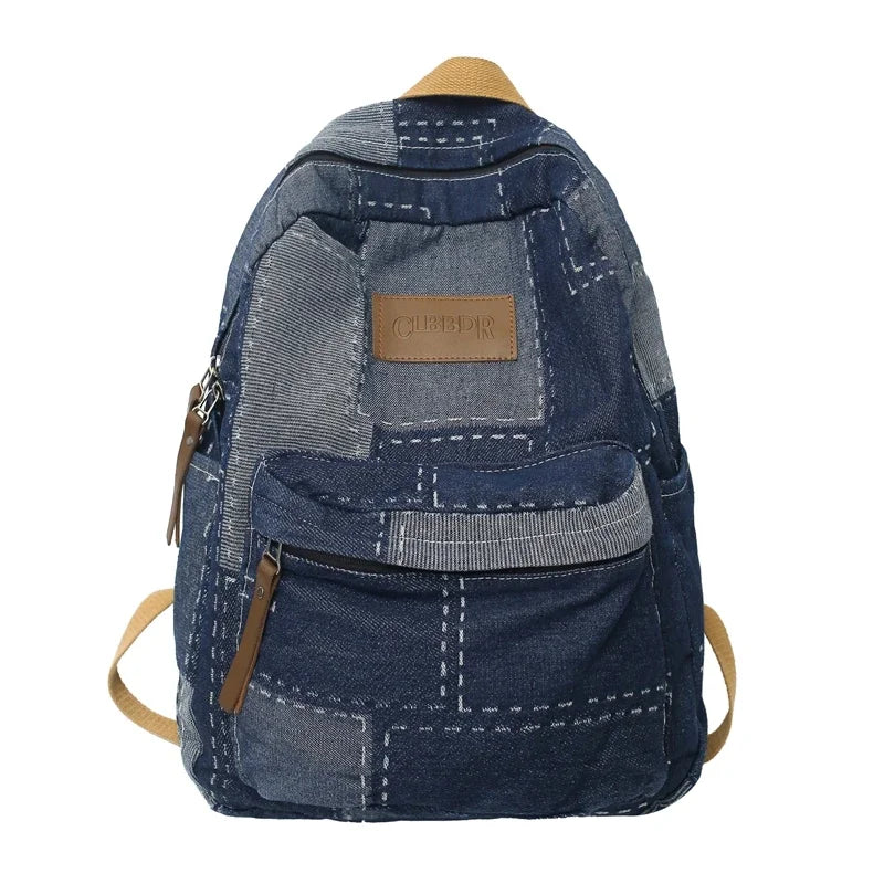 Patchwork Denim Backpack