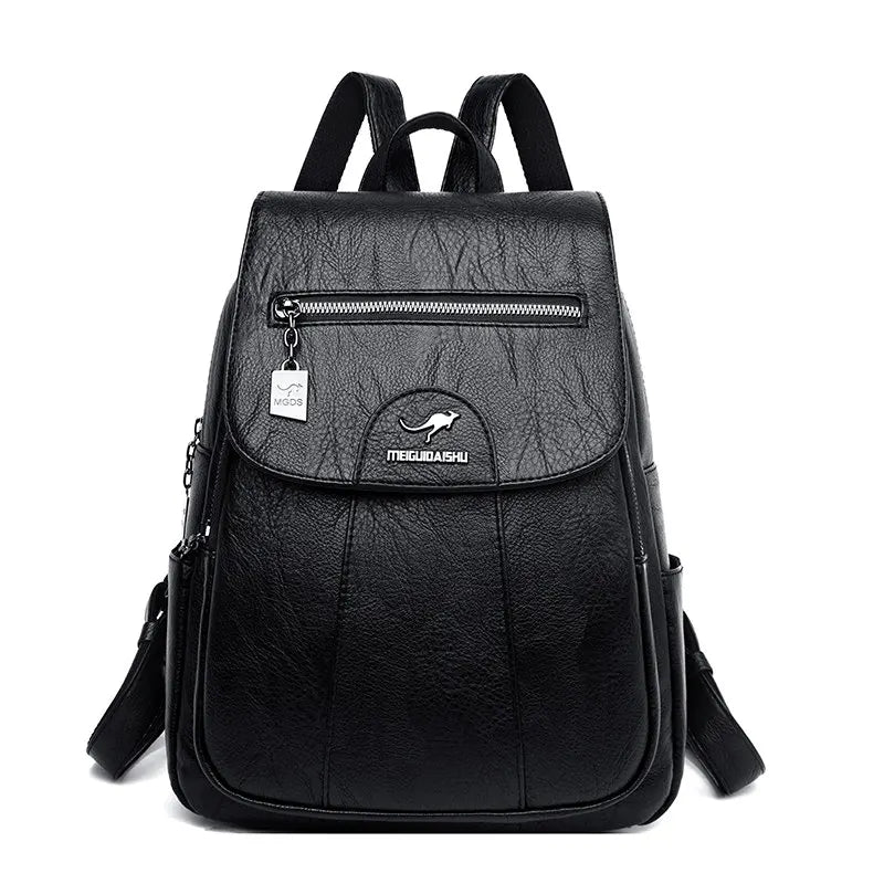 Retro Women Leather Backpack