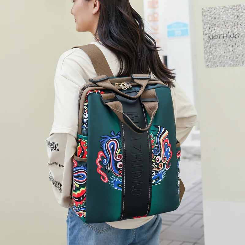 Modern Women's Canvas Backpack for School & Travel