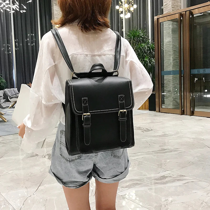 Classic Retro Leather Backpack