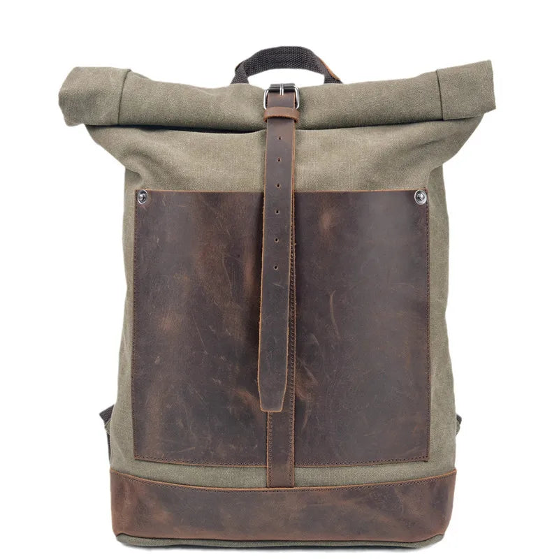Men's Canvas Roll Top Backpack