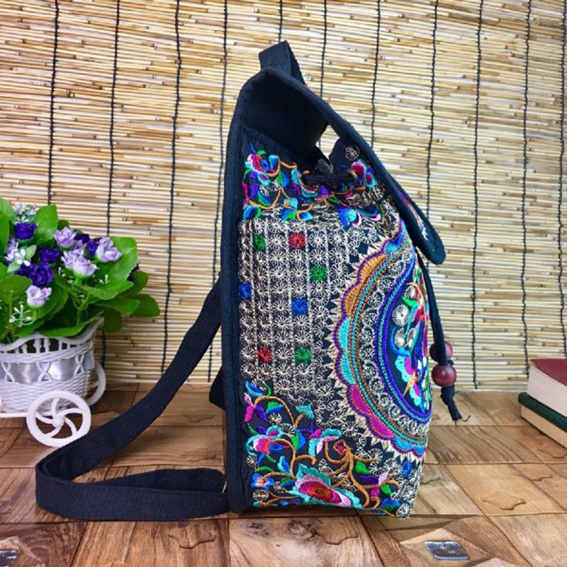 Vintage Embroidery Ethnic Canvas Backpack