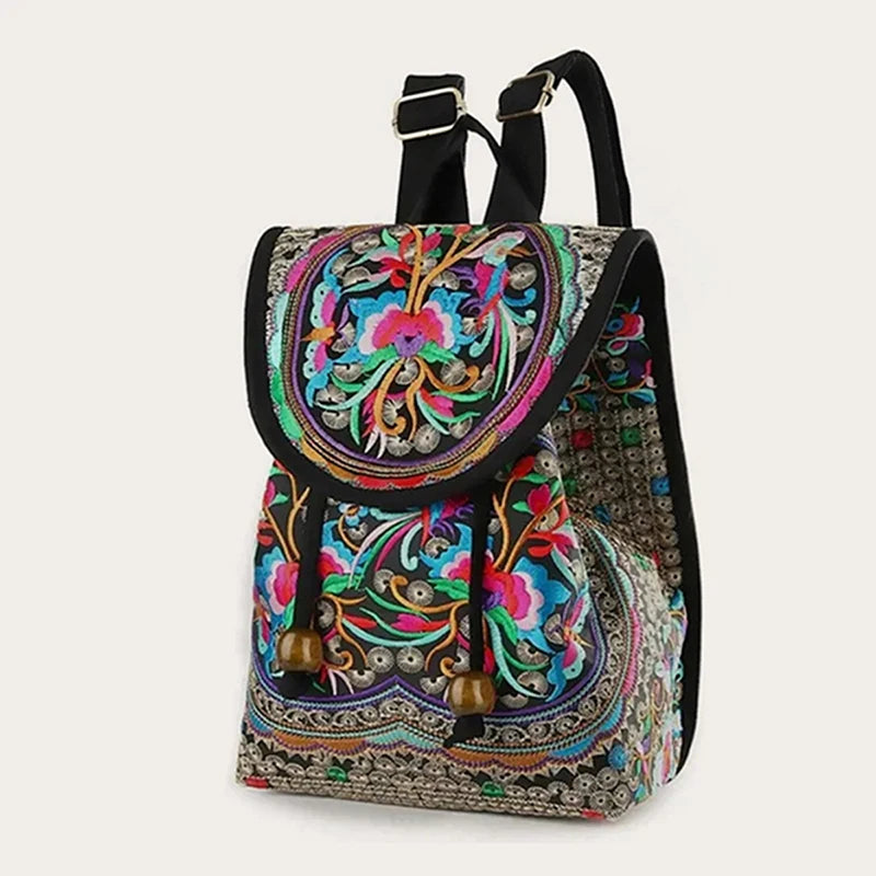 Vintage Embroidery Ethnic Canvas Backpack