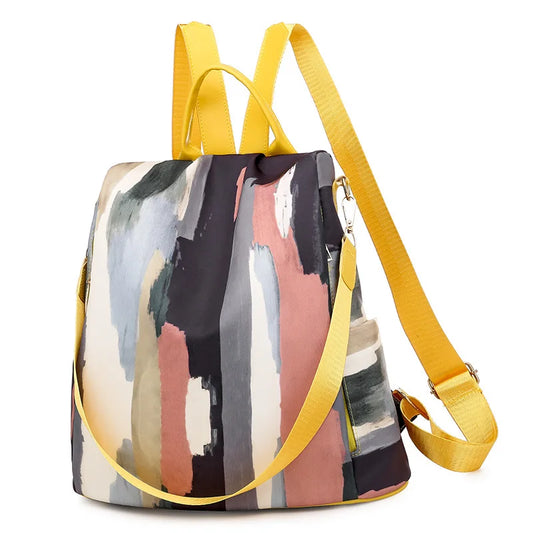 Anti-theft Panelled Color Backpack