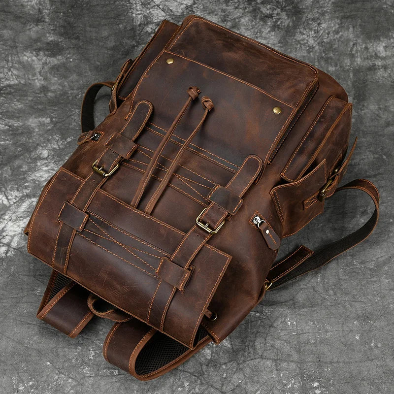 Vintage Brown Leather Backpack