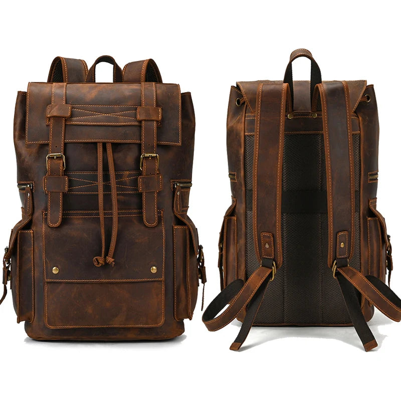 Vintage Brown Leather Backpack