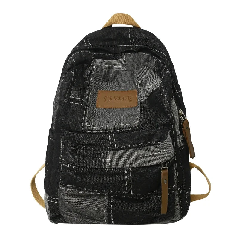 Patchwork Denim Backpack