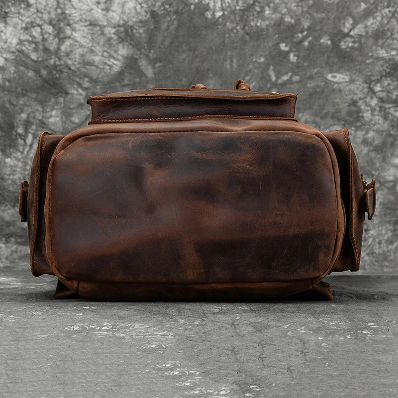 Vintage Brown Leather Backpack