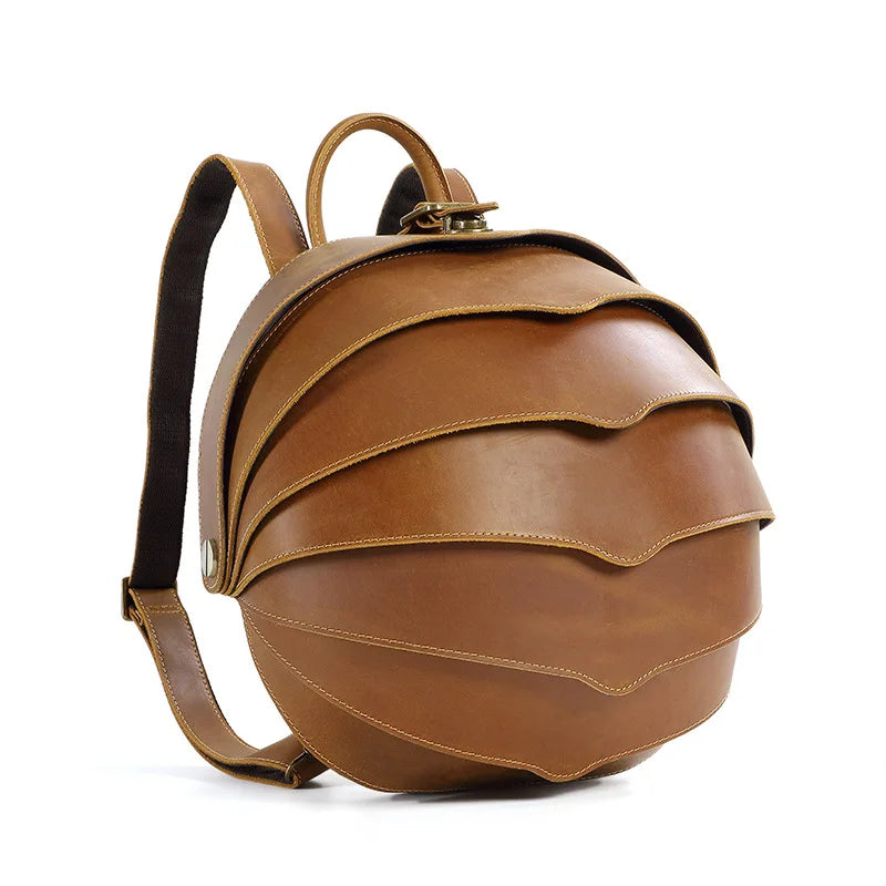 Retro Cowhide Leather Backpack