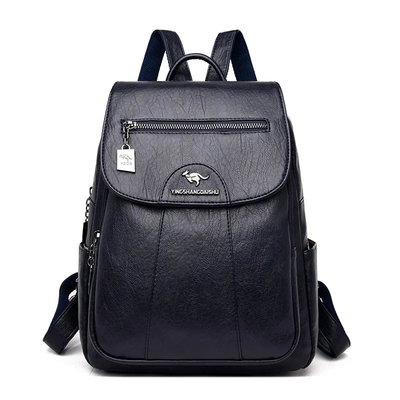 Retro Women Leather Backpack