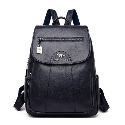 Retro Women Leather Backpack