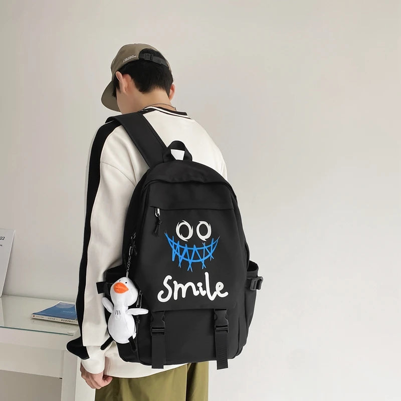 Kawaii Preppy Nylon Backpack for Stylish Student