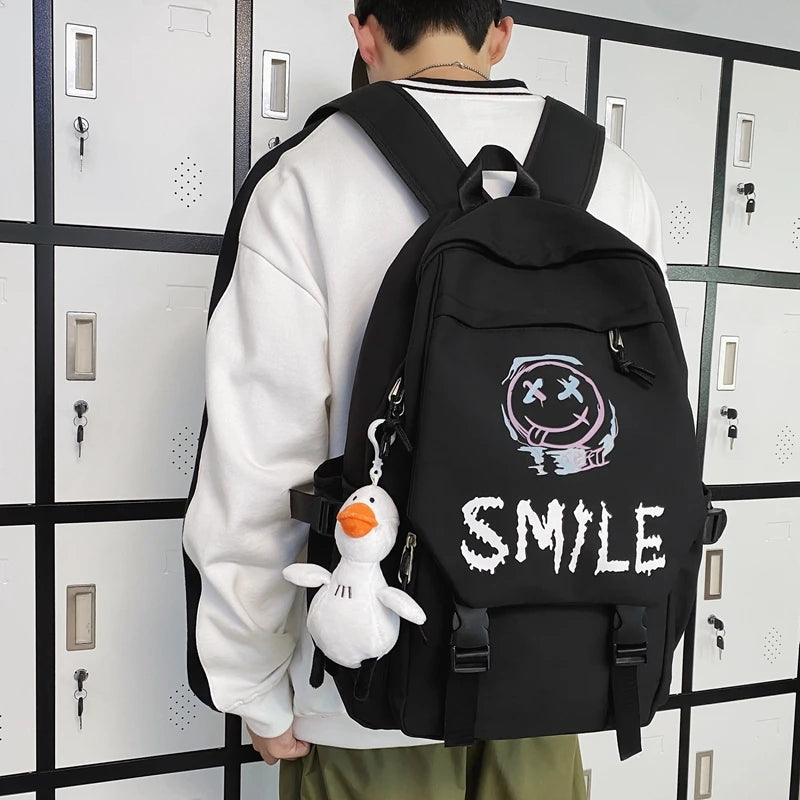 Kawaii Preppy Nylon Backpack for Stylish Student