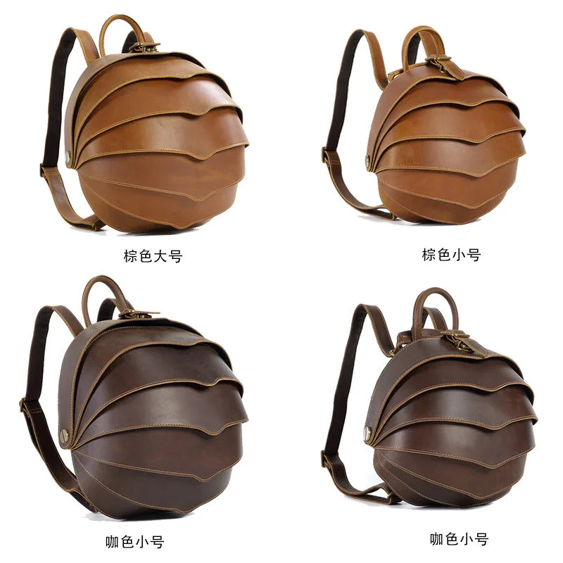 Retro Cowhide Leather Backpack