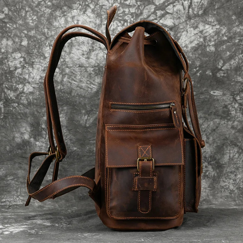 Vintage Brown Leather Backpack