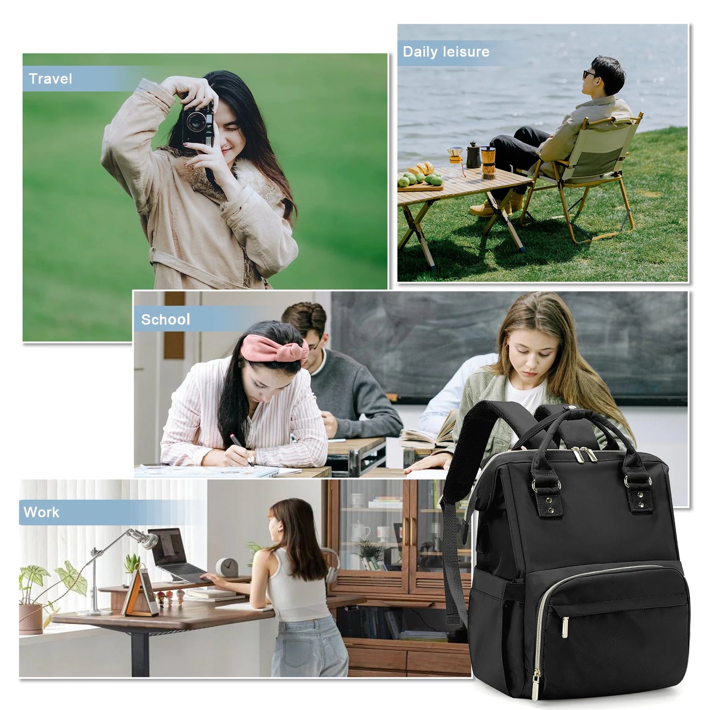 Stylish Women's Travel & Work Laptop Backpack