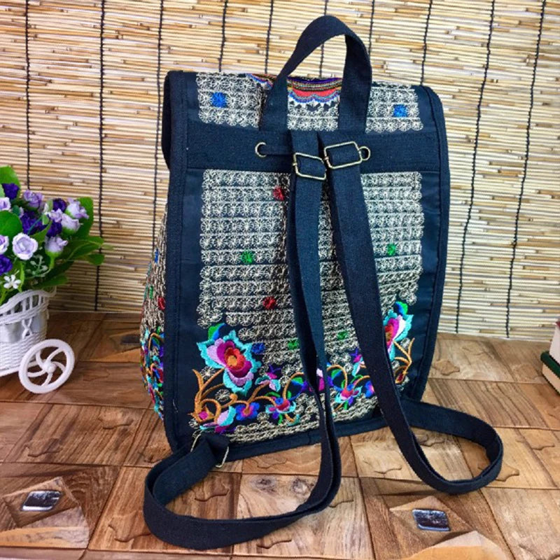 Vintage Embroidery Ethnic Canvas Backpack